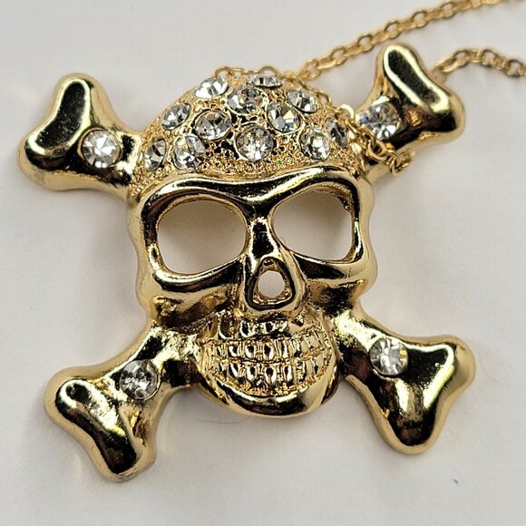 Gold Skull Necklace - Picture 2 of 6
